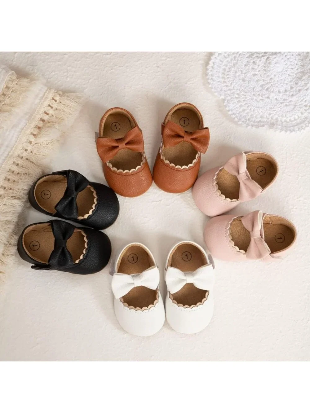 Adorable Infant Baby Girls' Bow Mary Jane Ballet Flats - Perfect First Walkers!